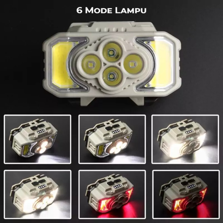 چراغ پیشانی COB+4 led مدل HX-815
